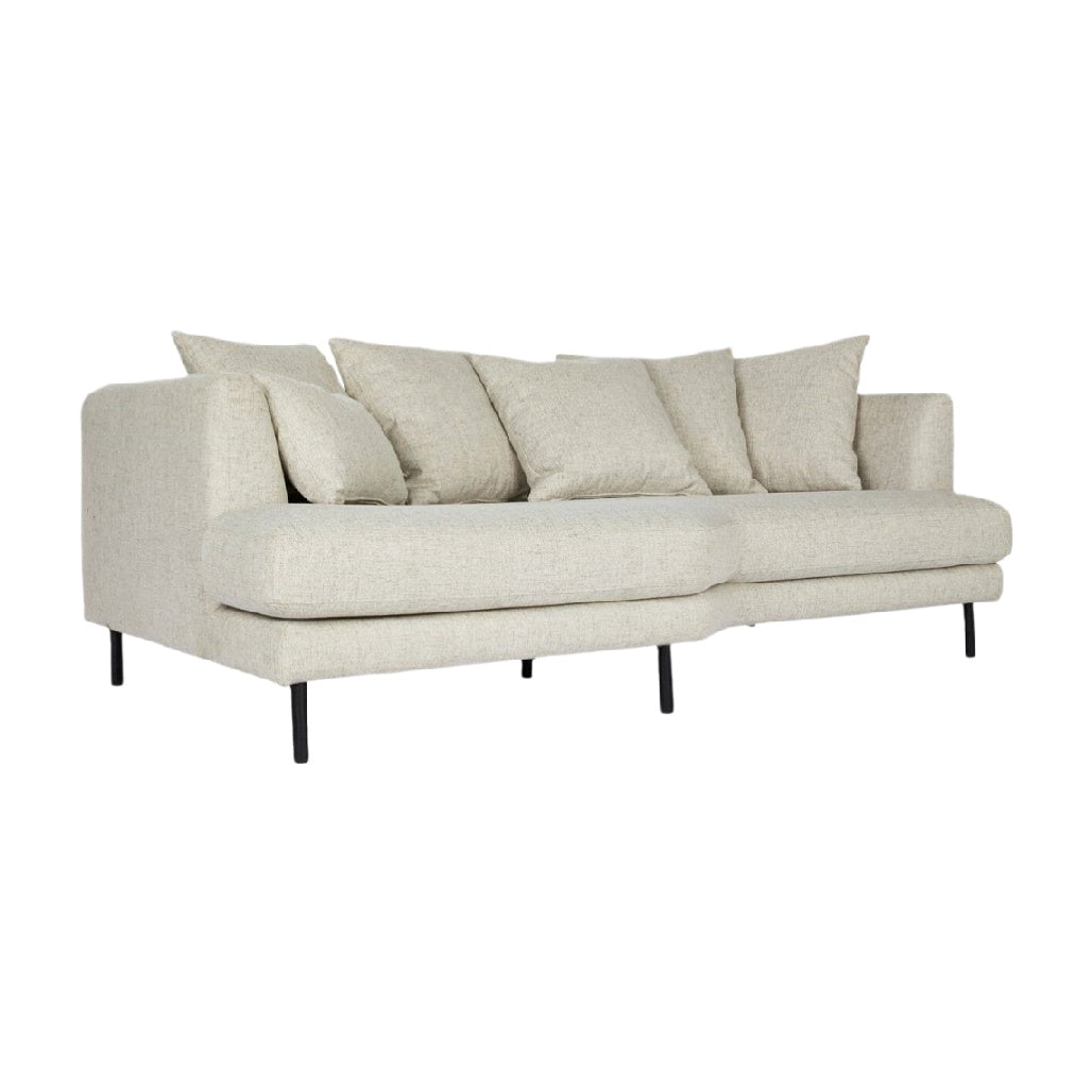 Canapé moderne pour salon en tissu beige - 200 x 90 x 85