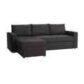 Canapé d'angle avec espace de rangement en tissu - 200 x 90 x 85